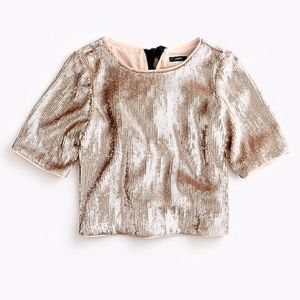J Crew Cropped sequin top NWT
